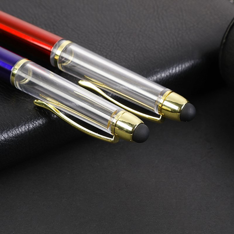 Wholesale DIY Pen Empty Tube Metal Hollow Can Be Filled Quicksand Gold Foil Custom Logo Empty Rod Stylus Ballpoint Pens