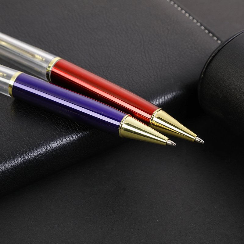 Wholesale DIY Pen Empty Tube Metal Hollow Can Be Filled Quicksand Gold Foil Custom Logo Empty Rod Stylus Ballpoint Pens