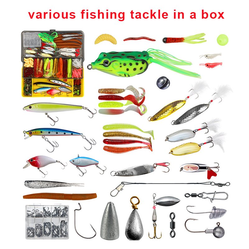WEIHE 304pcs fishing bait Accessory Combo Soft Lure Hard Lure Lead Sinker Hook Steel Wire Swivel For Fishing Activity