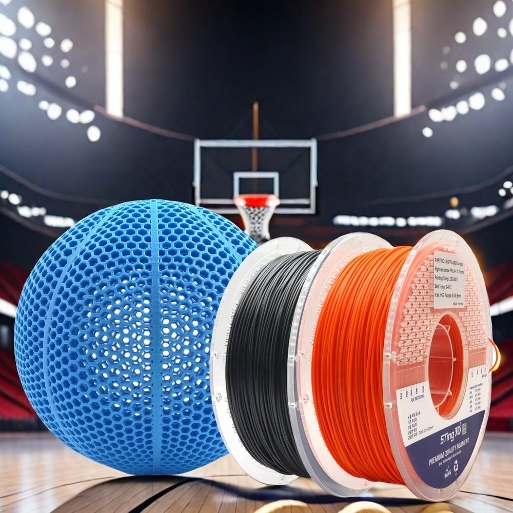 Sting3d 3d printing basketball airless basketball 175mm PLA 3d printing filament high-resilience FPLA+filament 3d PLA filament