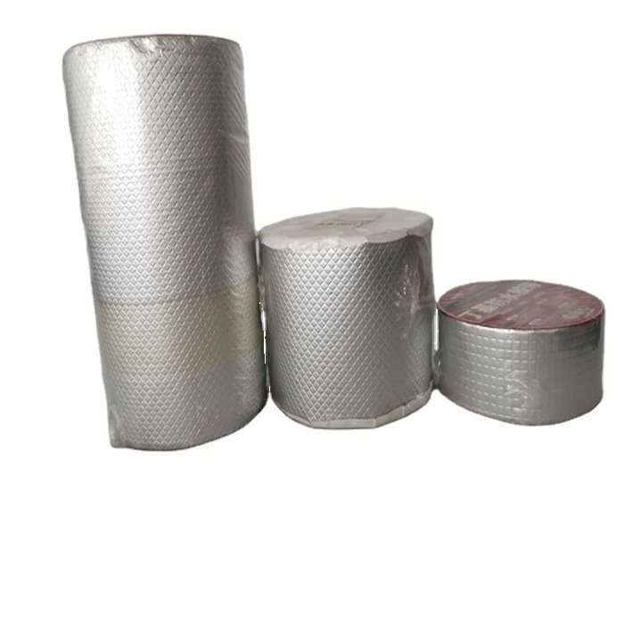 short length Aluminum Foil Butyl Rubber Sheet Waterproofing Rubber Butyl crack Sealing band Tape for metal roof pipe repairing