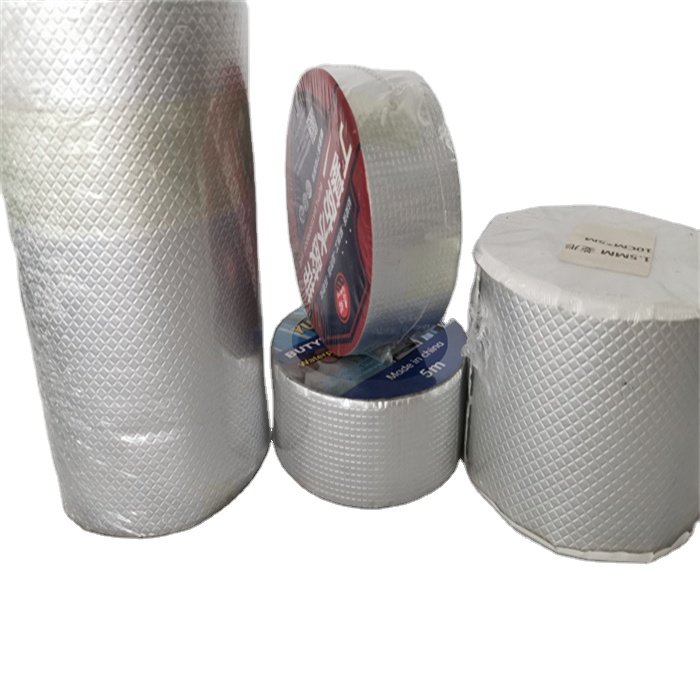 short length Aluminum Foil Butyl Rubber Sheet Waterproofing Rubber Butyl crack Sealing band Tape for metal roof pipe repairing
