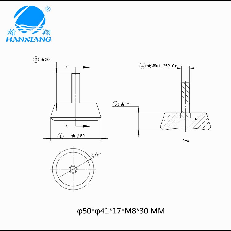 Conical Glide Leveling Slip-Resistant M8 Pad Damper Anti Vibration Mounts Adjustable Stainless Gym Equipment Rubber Feet