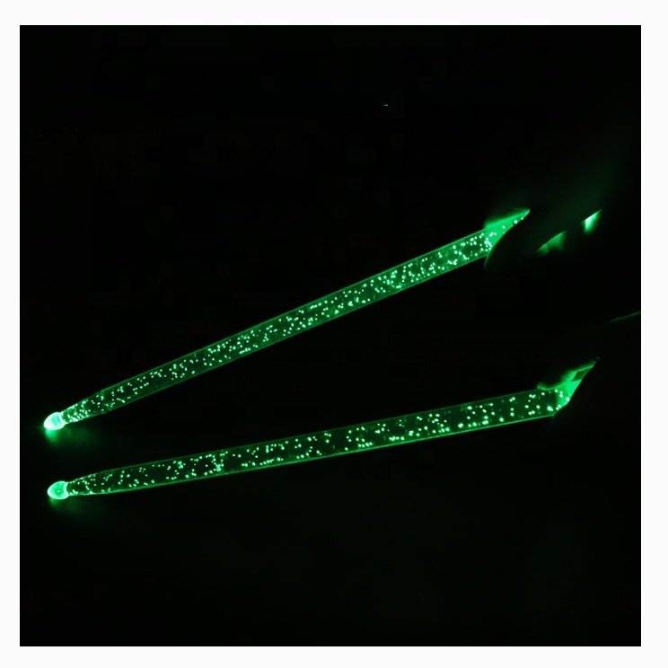 YYZ Factory Supply Bubble Acrylic Rod Vicfirth Drum Sticks Professionnel Instrument Portable Electric Flash Light Led Drumsticks