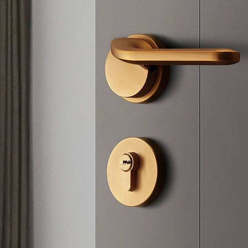 European Modern Luxury Fancy Privacy Entry Chrome SS Stainless Steel Lever Type Doorknob Door Handle With Lock For Interior Door