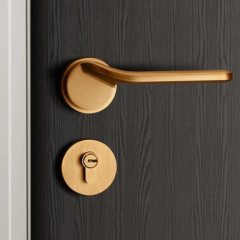 European Modern Luxury Fancy Privacy Entry Chrome SS Stainless Steel Lever Type Doorknob Door Handle With Lock For Interior Door