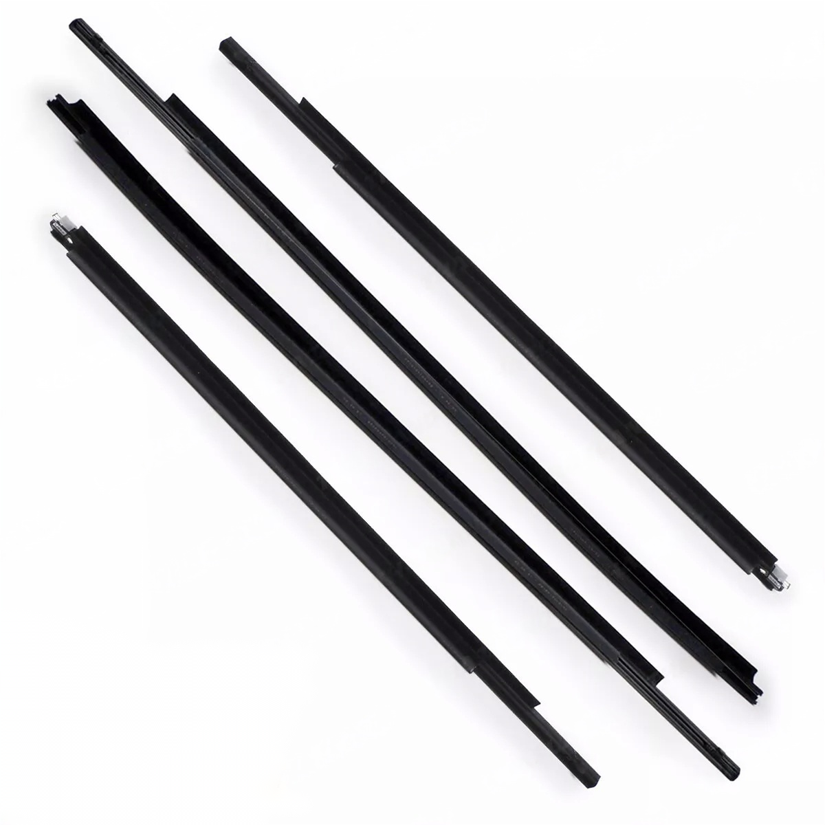 4 Pcs Car Outer Door Window Moulding Trim Weatherstrip Seal Belt for Toyota Fortuner 2015