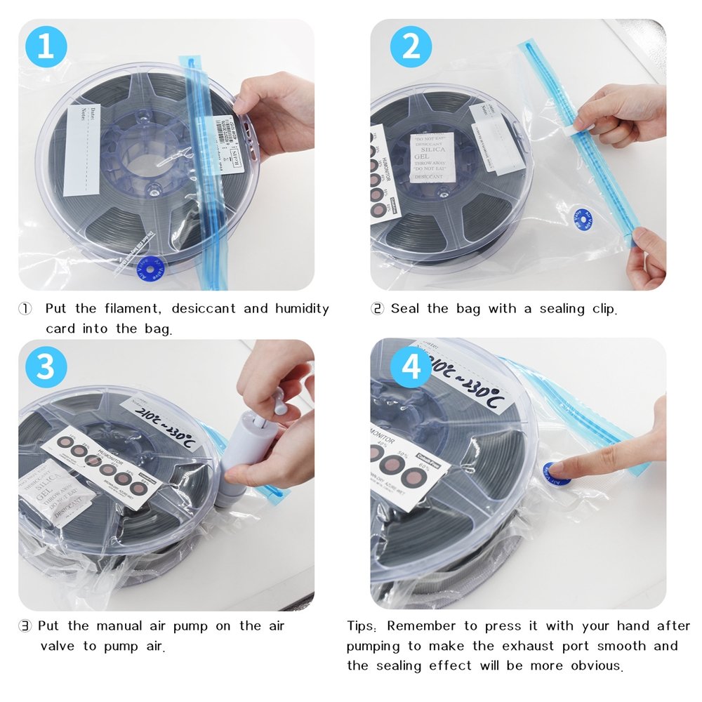 TWOTREES 3d Printing Filament Storage Bag 1kg Filament Vacuum Bag Dryer Keep Dry Avoid Moisture For 3d Printer Filament