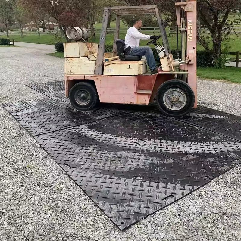 HUAO UHMWPE durable engineering plastic ground protection mat / playground rubber ground mat / construction road protect mat