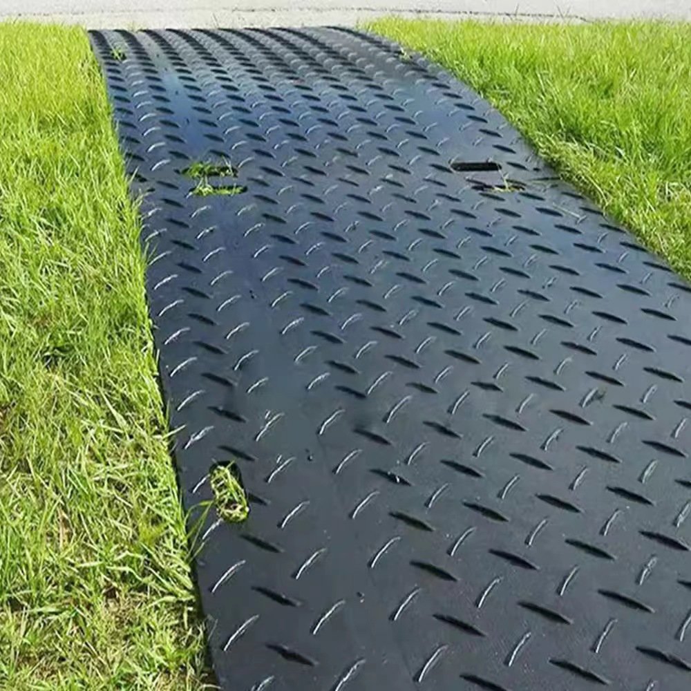 HUAO UHMWPE durable engineering plastic ground protection mat / playground rubber ground mat / construction road protect mat