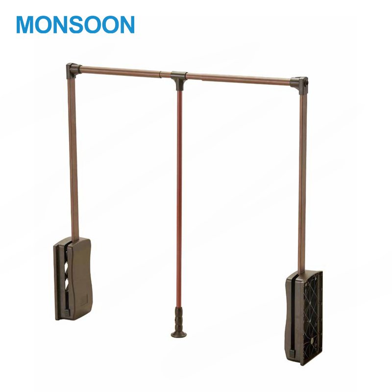 Furniture Hardware Clothes Hangers Pull Down Closet Rod Holder Wardrobe Space Organizer With Soft Slosing Wardrobe Lift