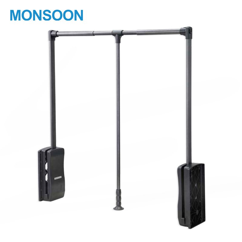 Furniture Hardware Clothes Hangers Pull Down Closet Rod Holder Wardrobe Space Organizer With Soft Slosing Wardrobe Lift
