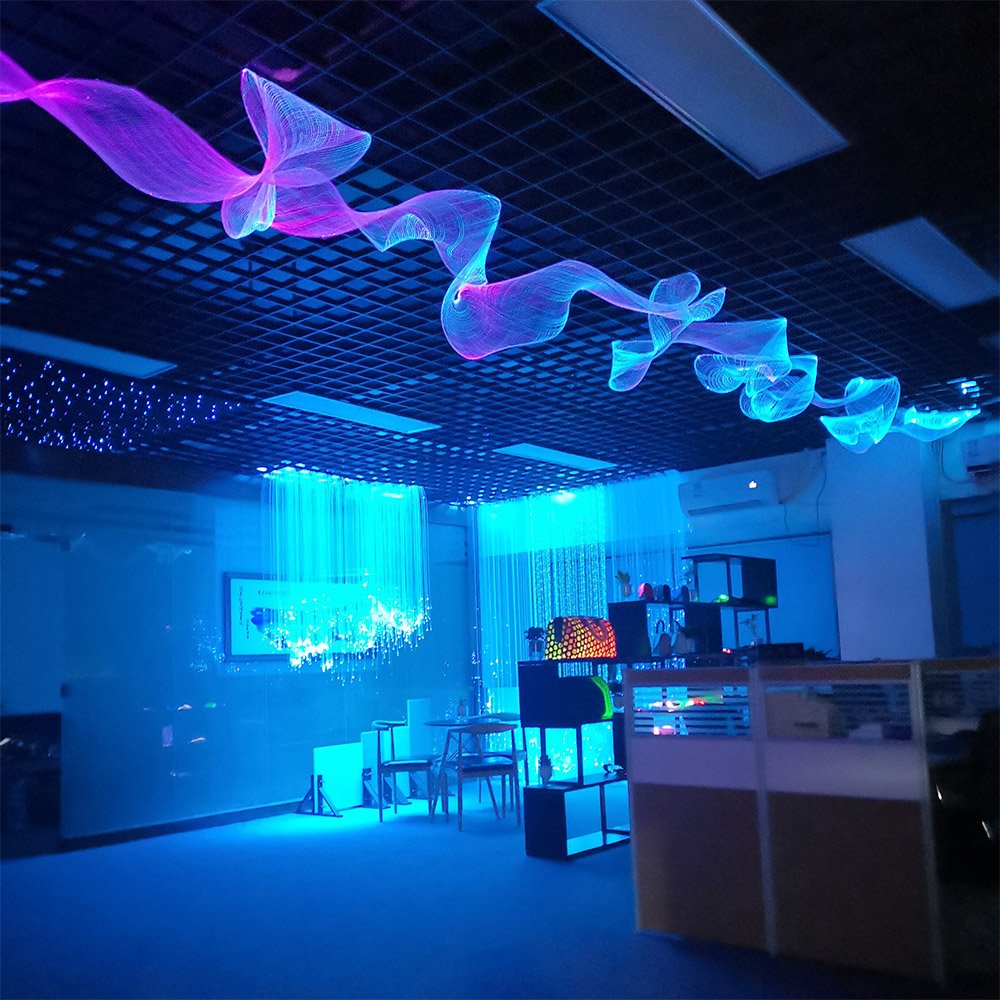 Twinkle LED Fiber Optic Mesh Lights - Fibre Optical Fabric Netting Kits for Home Star Ceiling Trees Ambient Lighting Decorations