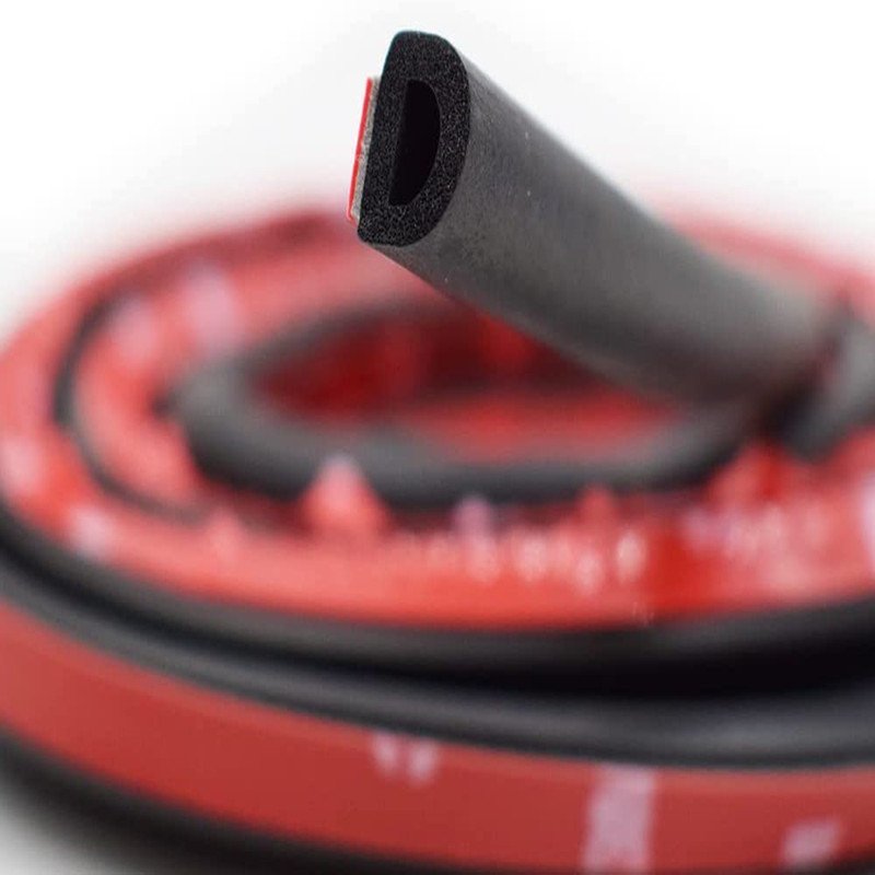 Automotive Self Adhesive Car Door Rubber Sealing Gasket Foam Weather Stripping D Type Edge Protector Trim With Glue