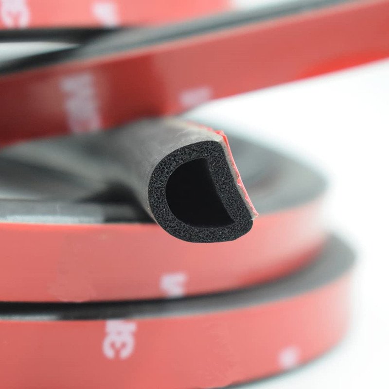 Automotive Self Adhesive Car Door Rubber Sealing Gasket Foam Weather Stripping D Type Edge Protector Trim With Glue