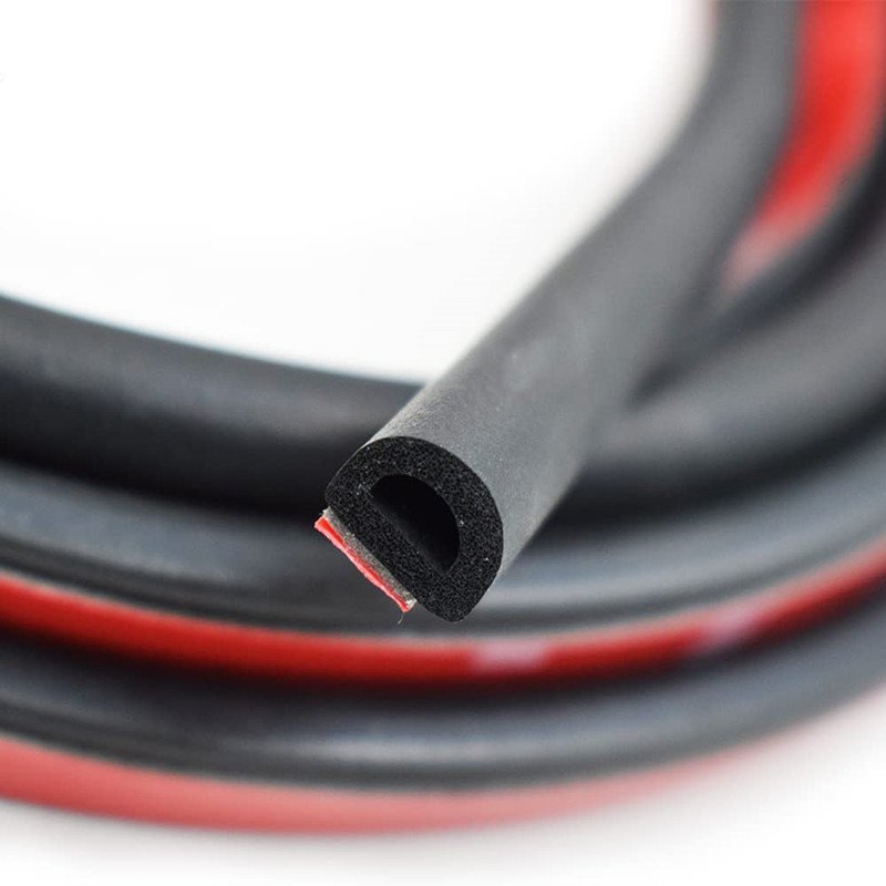 Automotive Self Adhesive Car Door Rubber Sealing Gasket Foam Weather Stripping D Type Edge Protector Trim With Glue