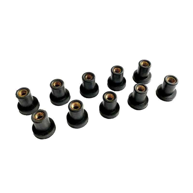 M6 Black Rubber insert Nuts Rivet Nut with Brass Insert
