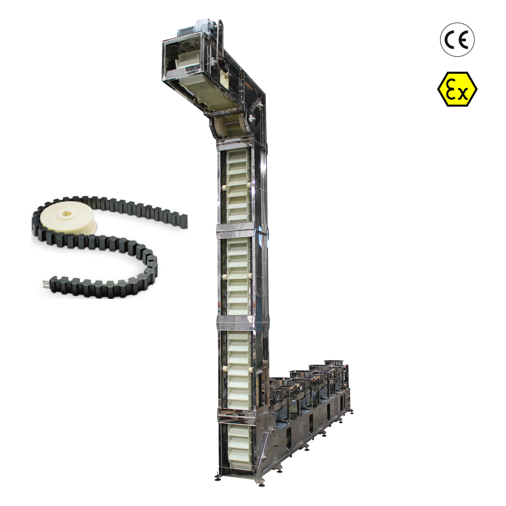Take away Industrial Z conveyor machine Customized 304 Z type bucket elevator chain price for food beans peanuts