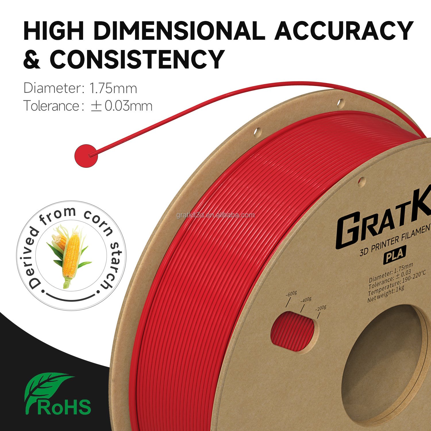 Wholesale Price New PLA Filament 1KG/Roll 1.75mm for Large 3D printer used PLA ABS Filament