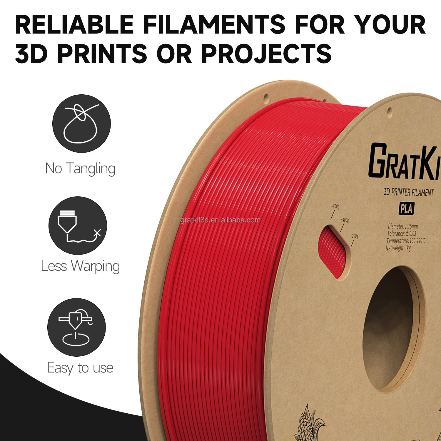 Wholesale Price New PLA Filament 1KG/Roll 1.75mm for Large 3D printer used PLA ABS Filament