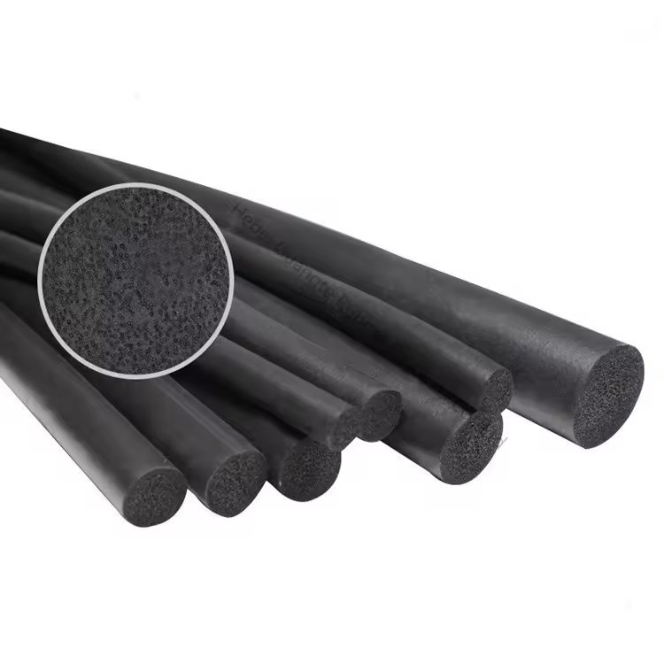 EPDM/NBR/PVC/silicon foam sealing strip sponge rubber cord extruded black round rubber strips 4 5 6 8 10 12 14 15 16 20mm