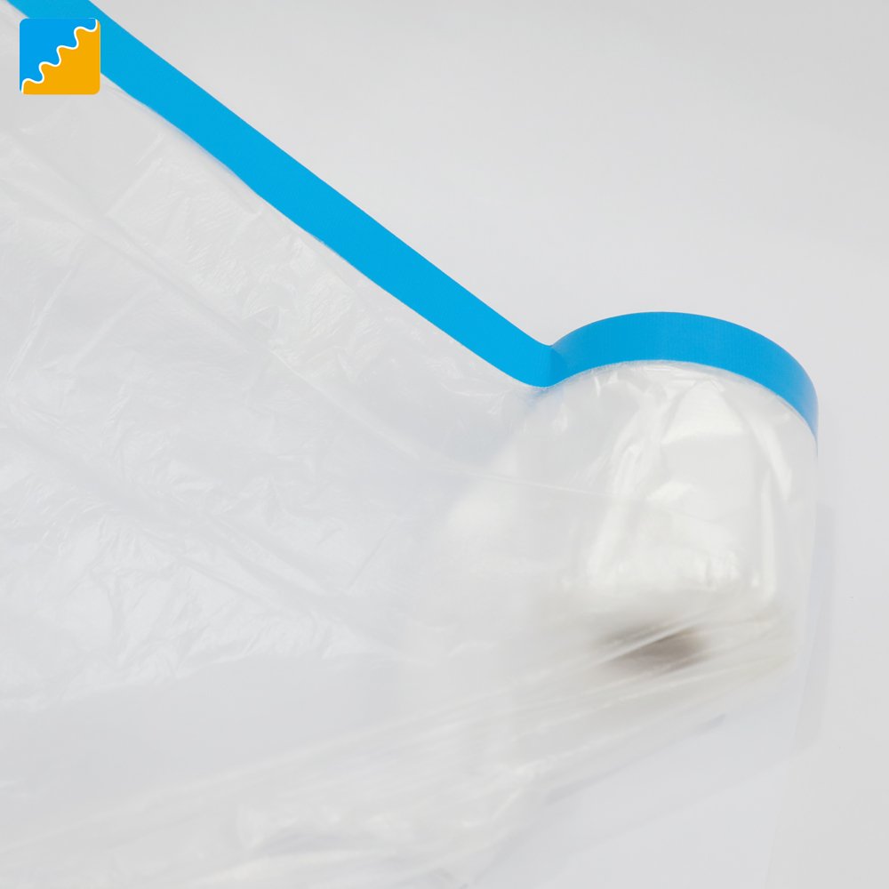 Automotive painting protection cover film furniture dustproof painter plastic film pre taped roll masking tape