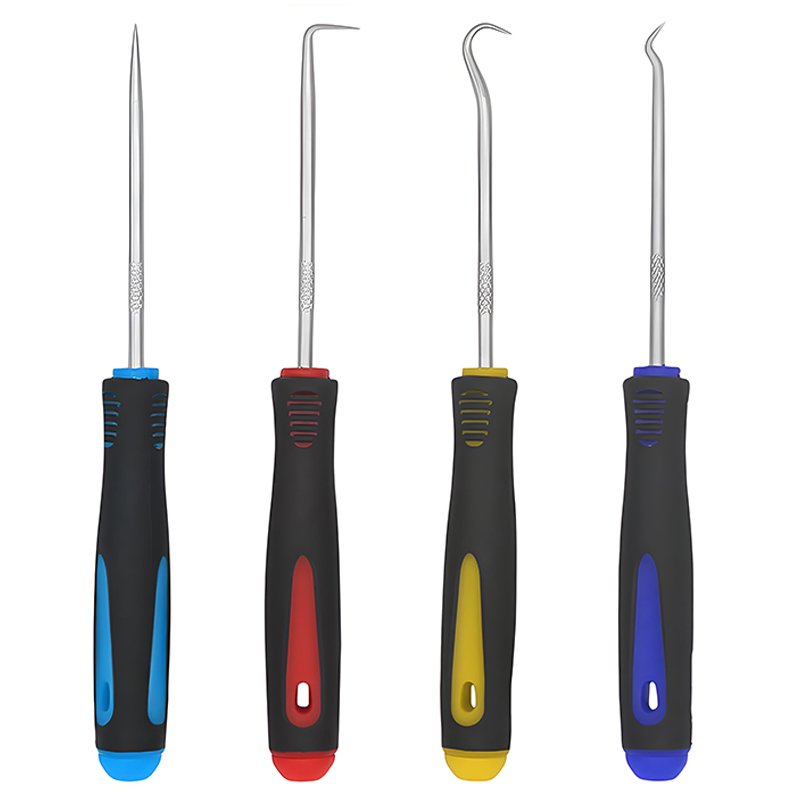 4-Pieces Stainless Steel Hand Tools Precision Hook and Pick Set for Automotive