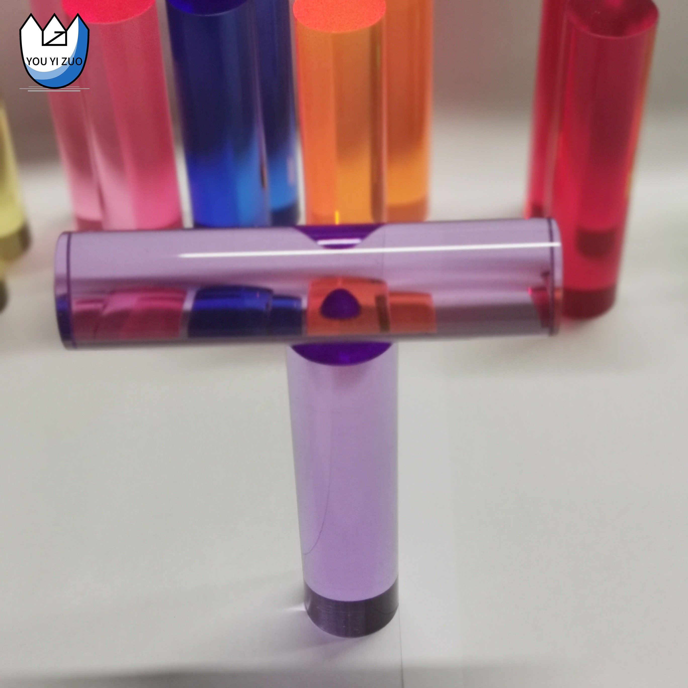 YOUYIZUO Cheap Custom Colored Rainbow Round 2mm Acrylic Rods Cylinder Aluminum Extrusion Rod Stick Acrylic Bar For LED Lighting