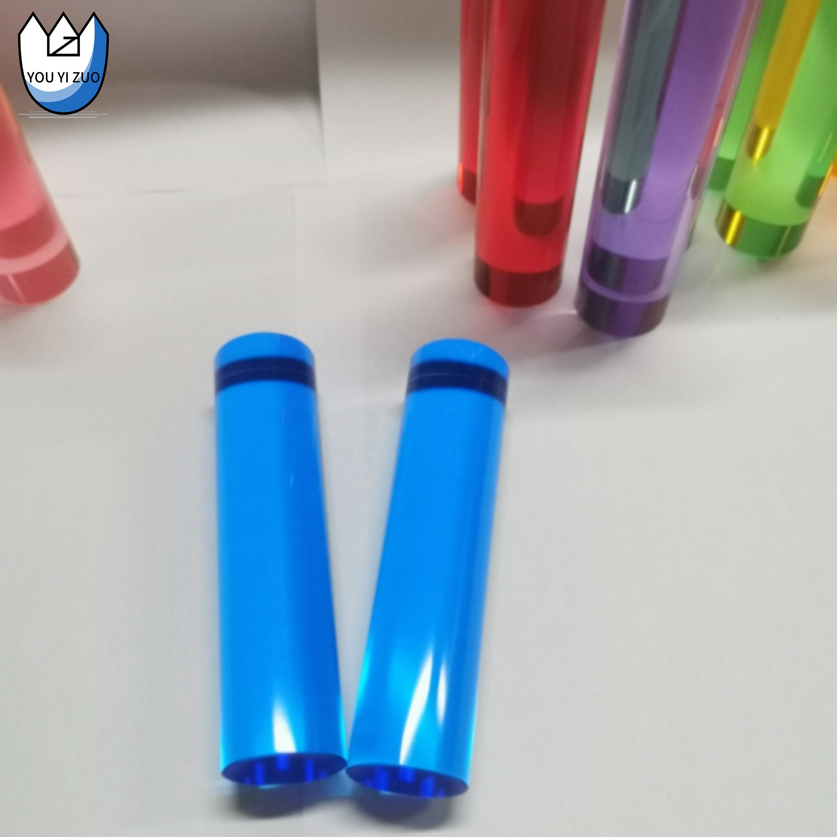 YOUYIZUO Cheap Custom Colored Rainbow Round 2mm Acrylic Rods Cylinder Aluminum Extrusion Rod Stick Acrylic Bar For LED Lighting