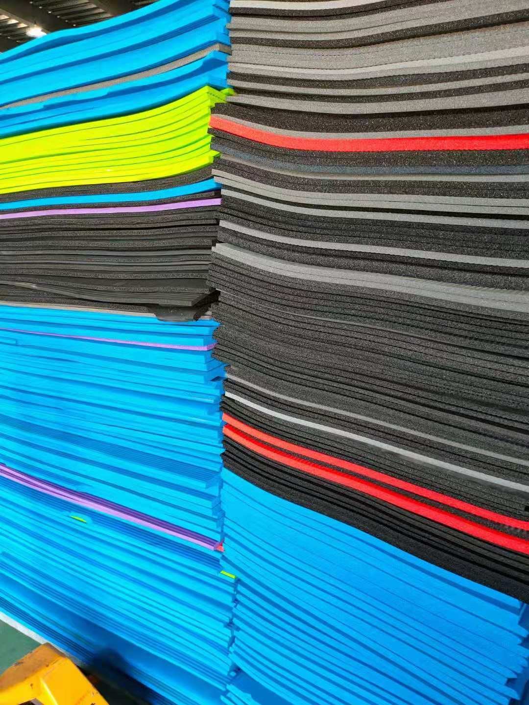 Rough surface 2 layer or 3 layer colorful EVA rubber foam sheet material for making hotel slipper, flip flop, and sandals