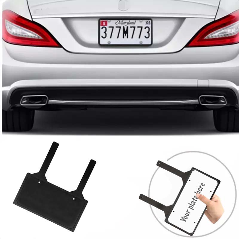 Car Dealer Auto Parts Durable Molded Black Rubber License Plate Holders With Straps
