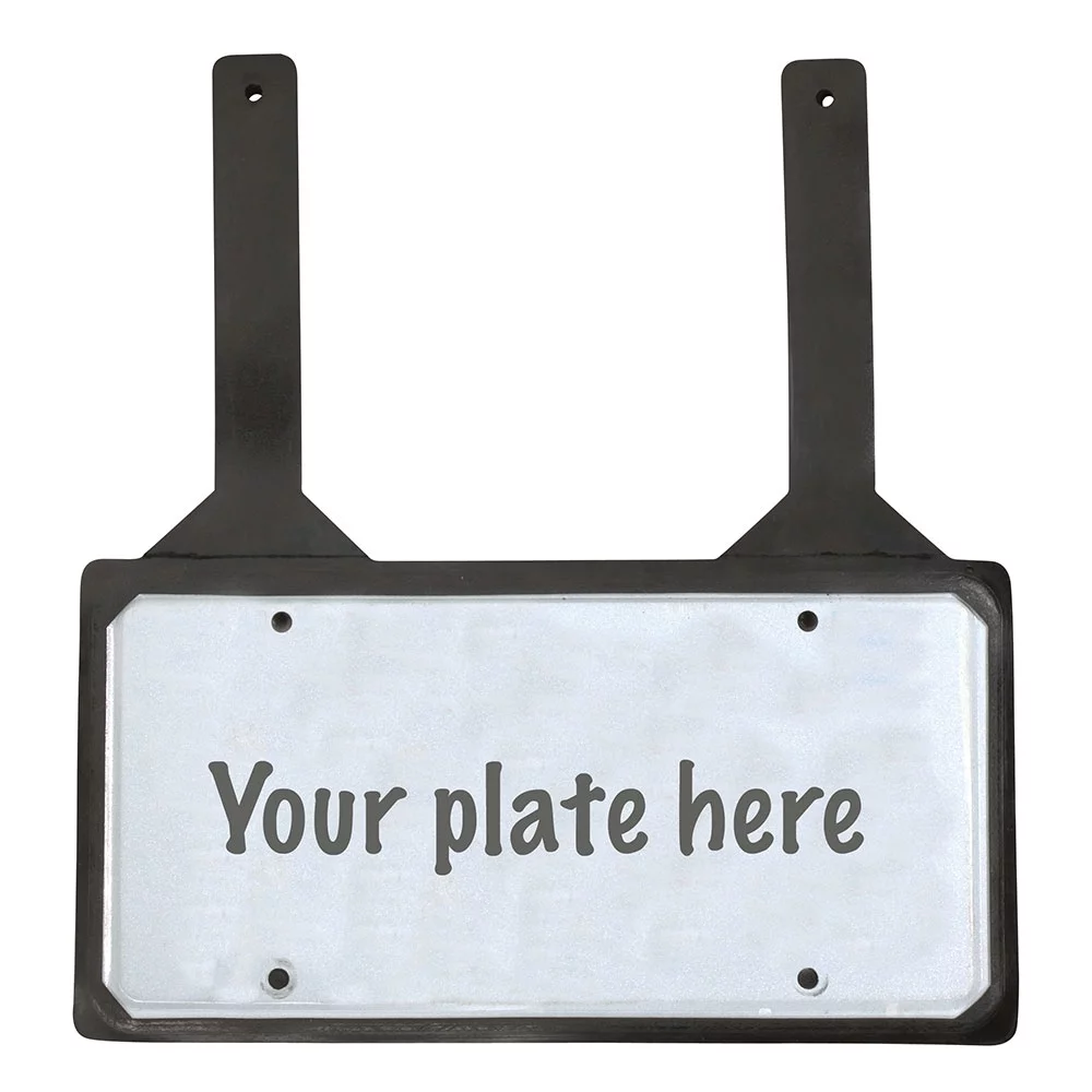 Car Dealer Auto Parts Durable Molded Black Rubber License Plate Holders With Straps