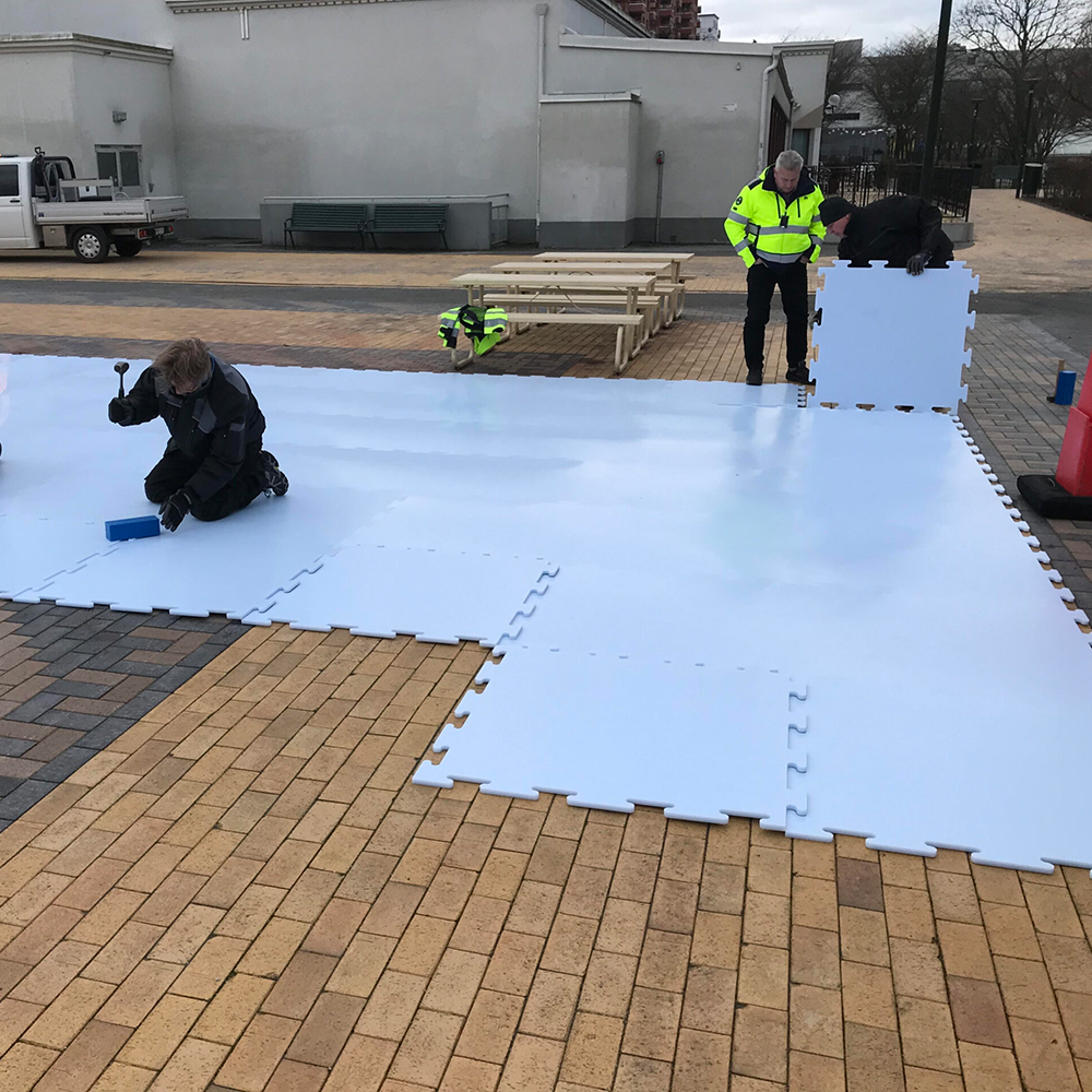 Wholesale uhmwpe hdpe plastic hockey rink board synthetic hockey sliding board tiles synthetic ice mat artificial ice rink
