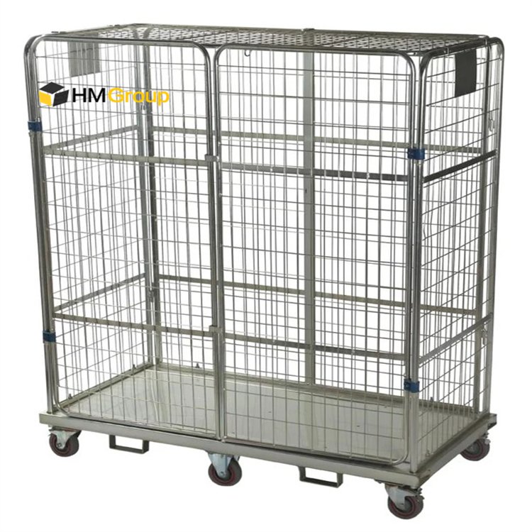 Four Sided Boltable Automotive Roll Cage Pallet with Lid