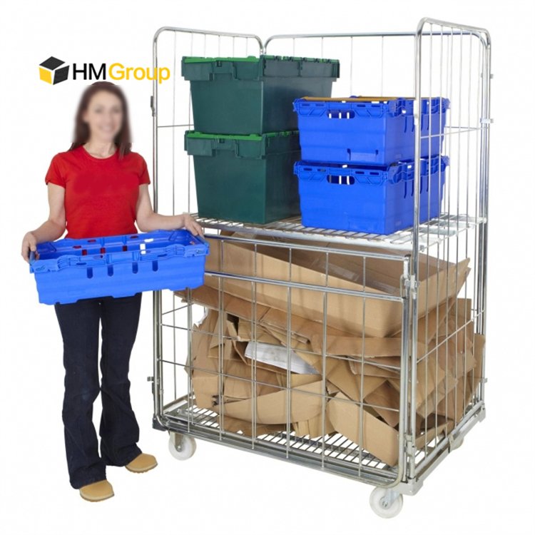 Four Sided Boltable Automotive Roll Cage Pallet with Lid