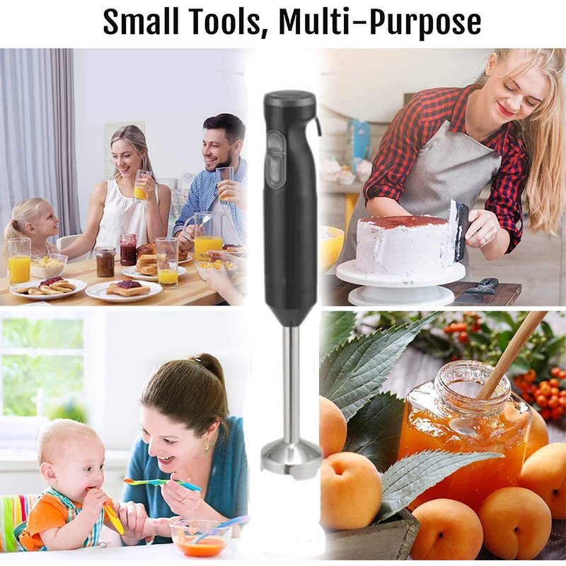 Manual 5 in 1 Chef Hand Mixer Vegetable Food processor Held Stick Portable Hand Blender with Plastic Blades