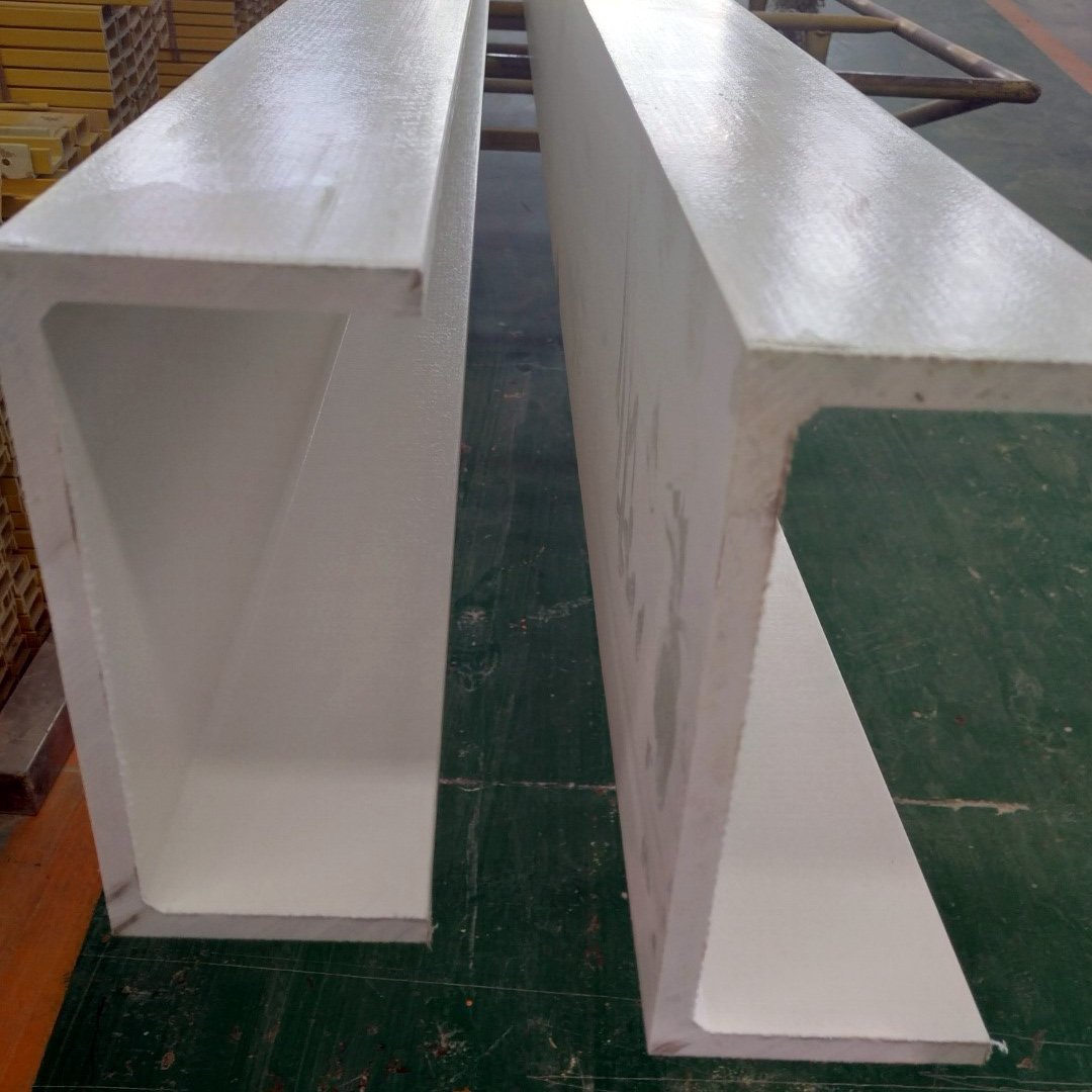 custom construction frp pultrusion profile of high-strength fiberglass 150mm x 30mm u-channel panel structure solar 90 tube