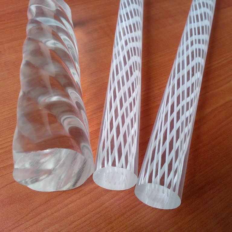 Plastic twisted acrylic rods factory