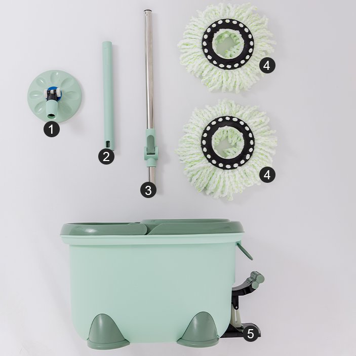 Hot Sale Dual-Drive Rotating Mop with Metal Basket and Plastic Pedal for Efficient Household Cleaning
