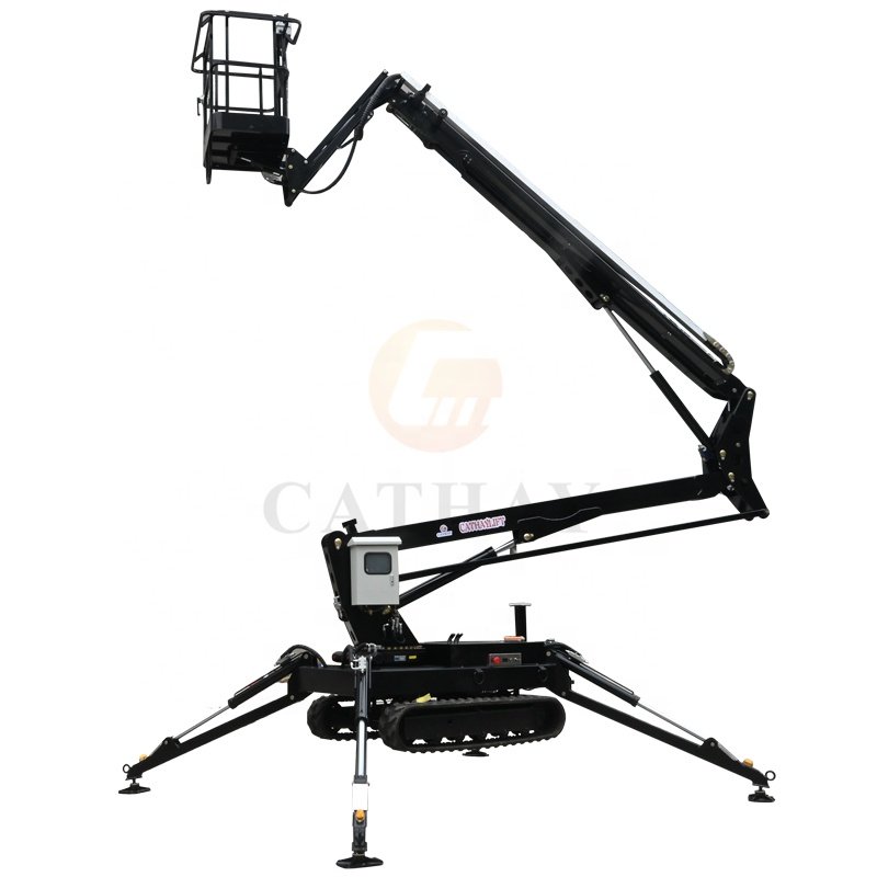 200kg load industrial heavy duty genie crawler boom construction lifter electric elevated work platform