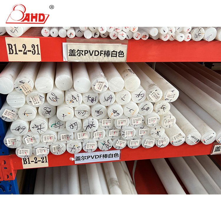 High performance extruded high hardness white PVDF short plastic rod for electrical