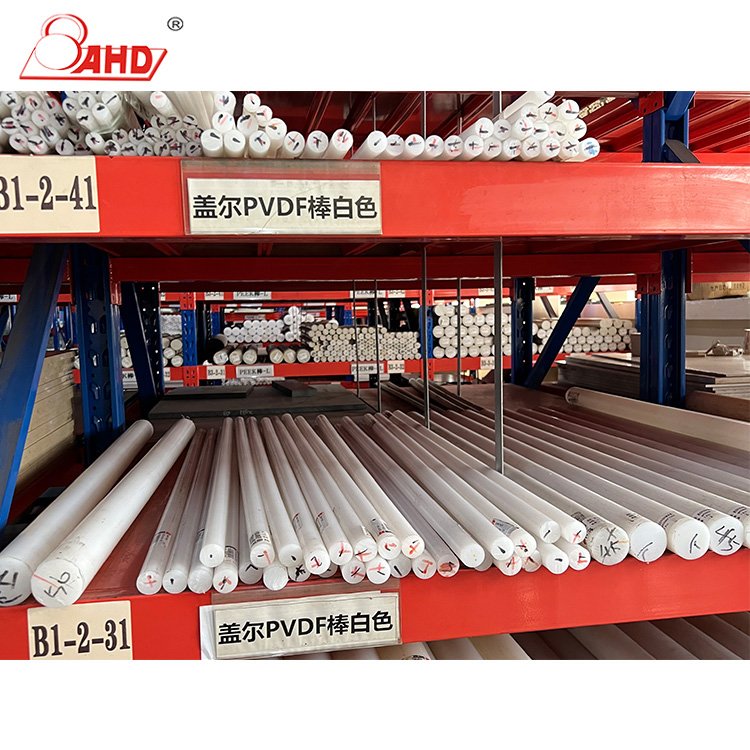 High performance extruded high hardness white PVDF short plastic rod for electrical