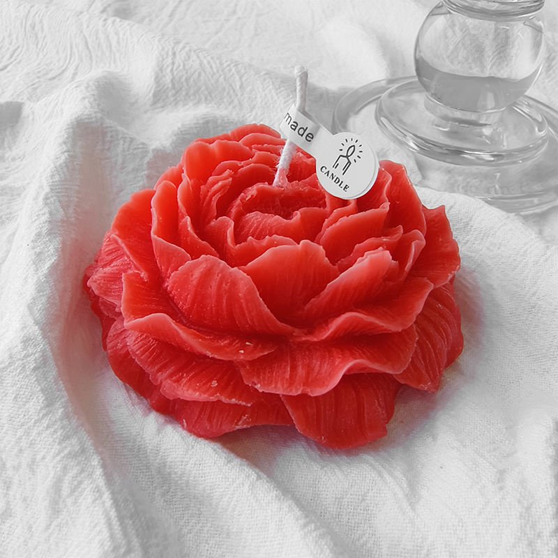C008 Aromatherapy Candle Gift Set Peony Shaped Handmade Desktop Decorative Candle Holiday Gift 3D Flower Candle