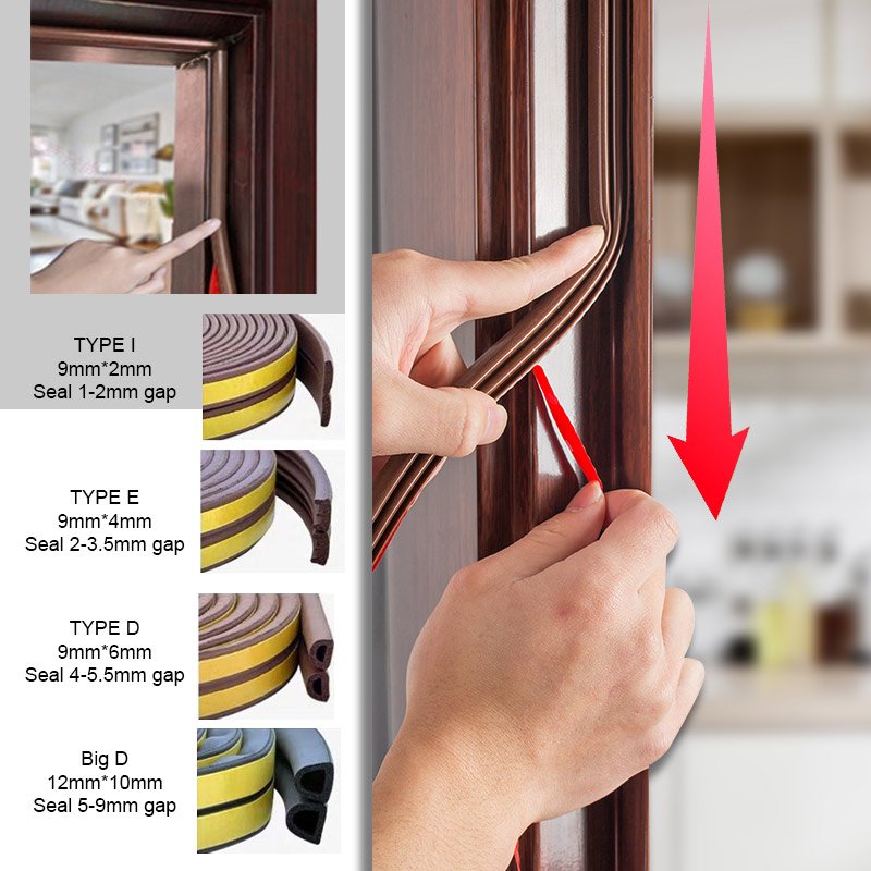 Doors and windows sealing strip silicone acoustic foam strip window edge trim rubber seals