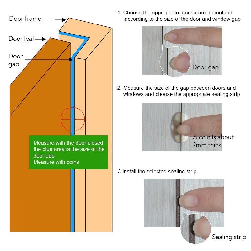 Doors and windows sealing strip silicone acoustic foam strip window edge trim rubber seals