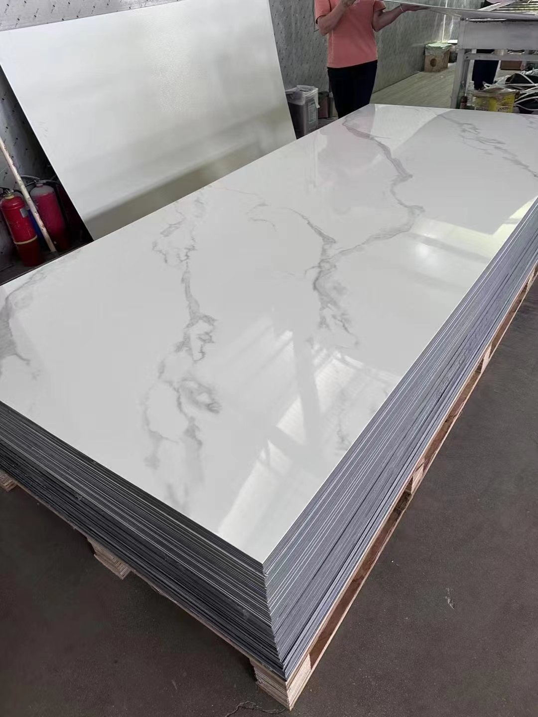 Factory Direct Shower Marble for Interior Wall Decoration 3mm Good Quality UV Marble sheet