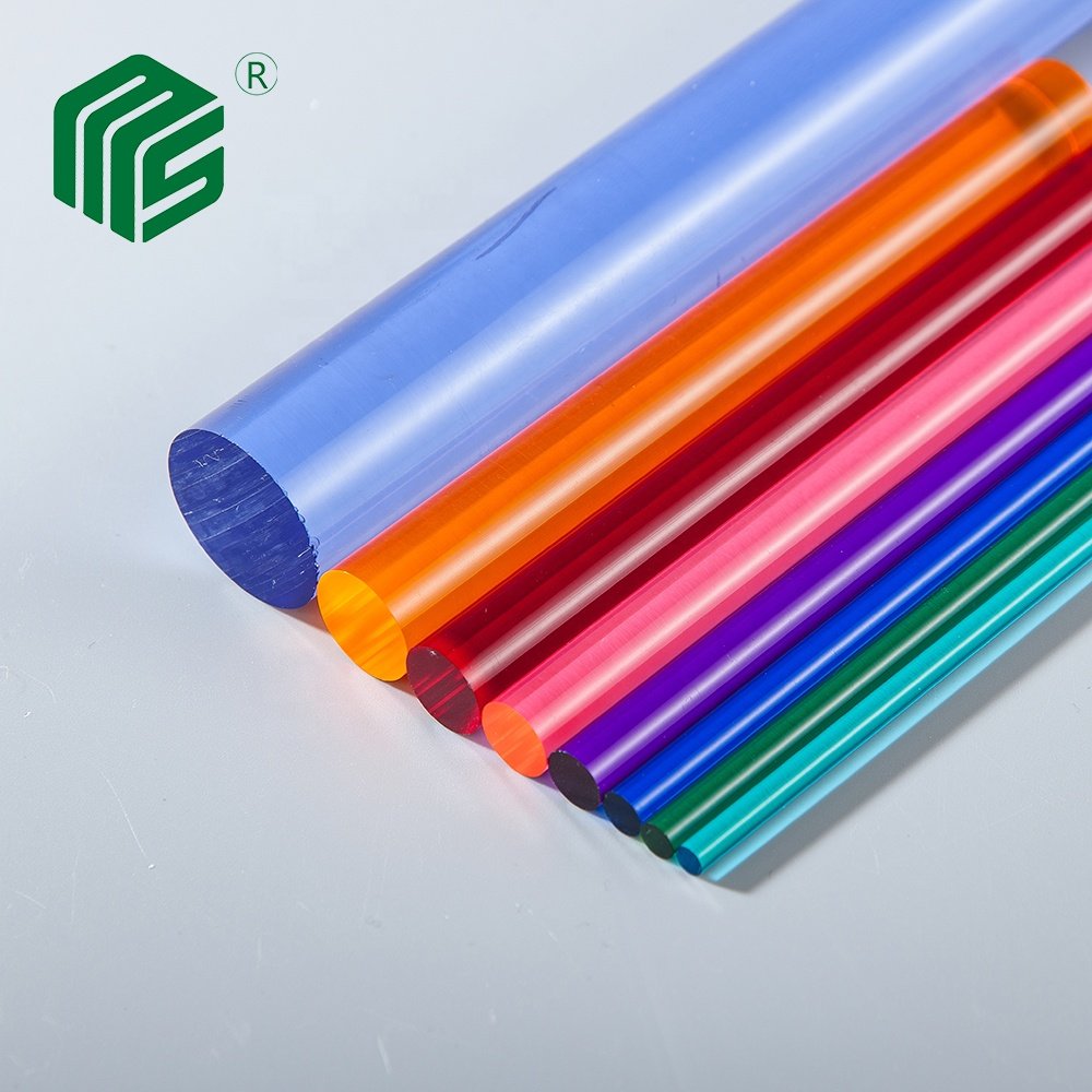 Customized extrusion colored clear acrylic rod high transmission for lighting used