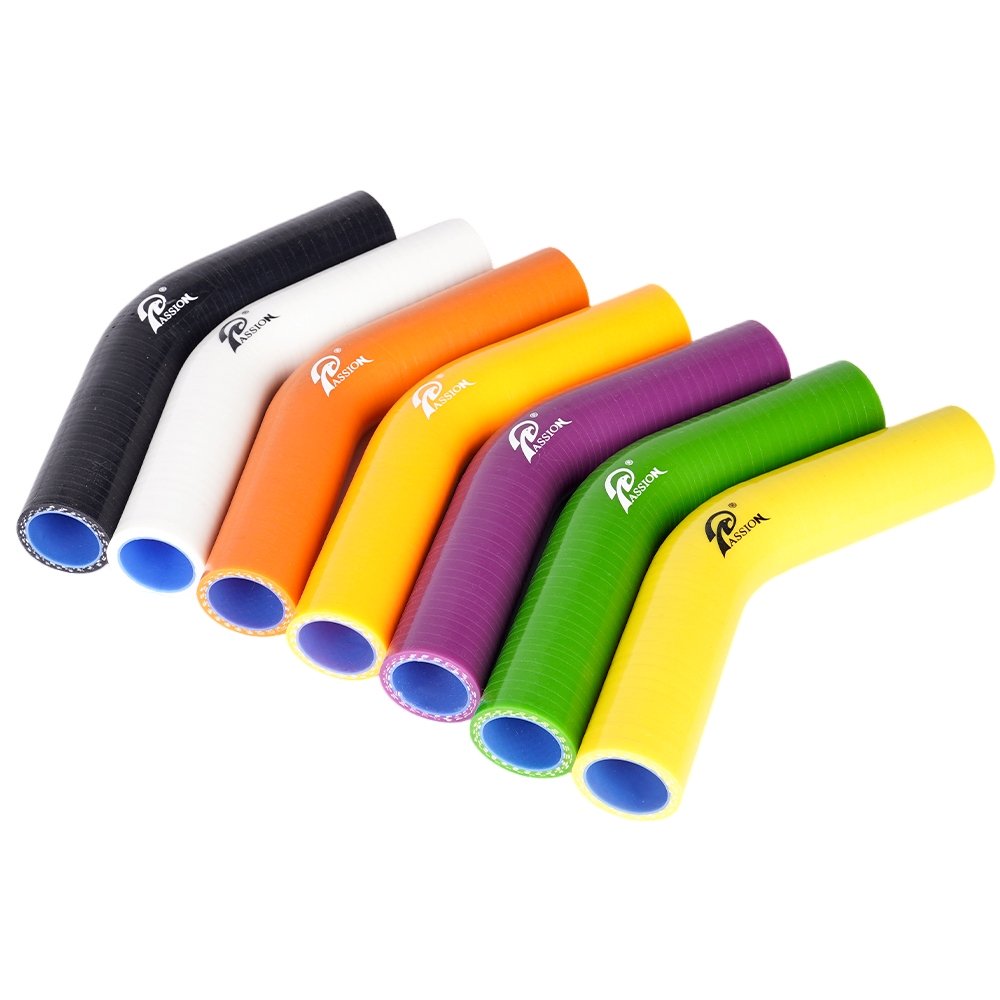 High-Temperature 45-Degree Reinforced Silicone Coolant Hose for Automotive Applications