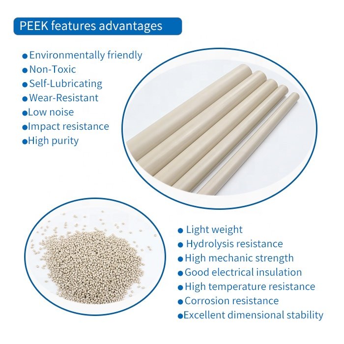 Customized corrosion resistance virgin raw material filament pure peek sheet 25mm peek plastic rod