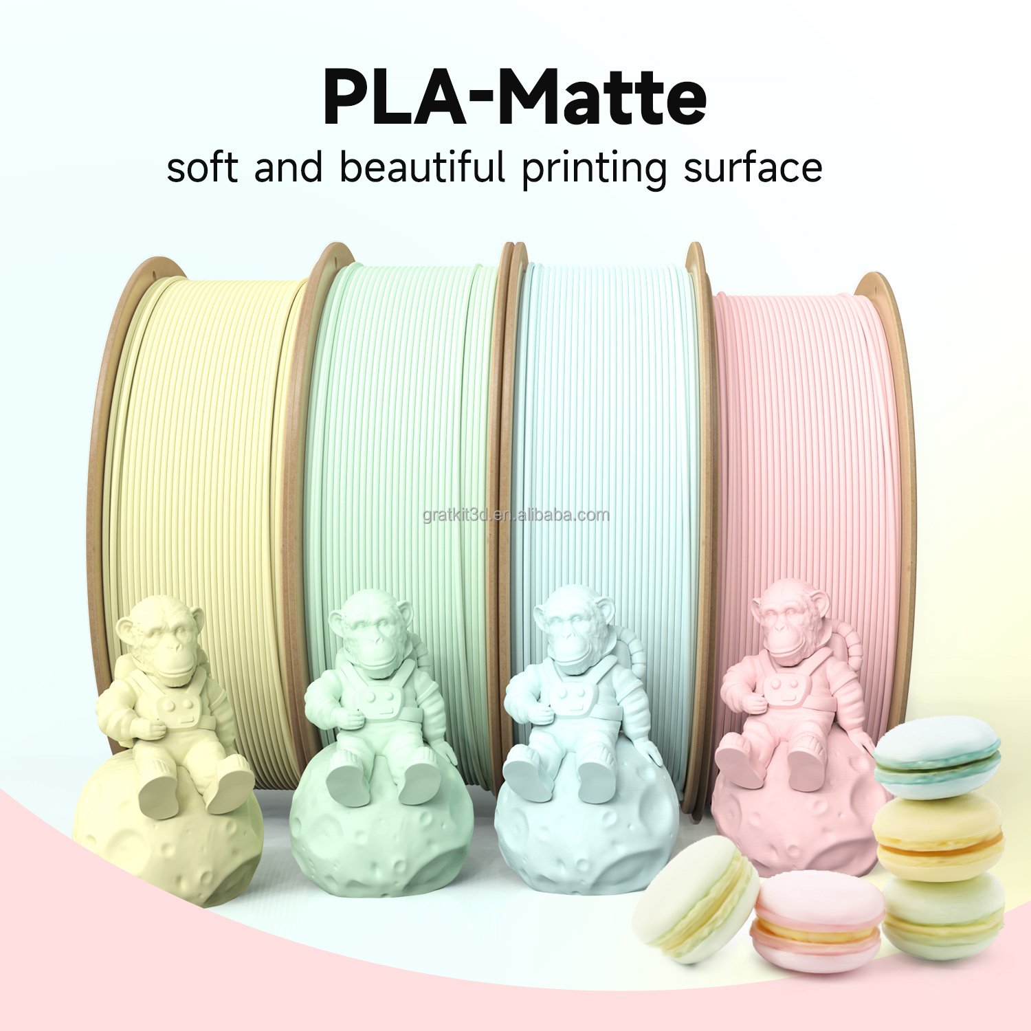 Matte PLA Light Yellow Filament 1.75mm For 3d Printing Cardboard Spool Matte PLA 3d plastic rods